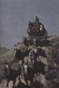 Frederic Remington The Old Stage-Coach of the Plains (mk43) oil on canvas